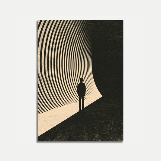 Man in Geometric Tunnel Poster