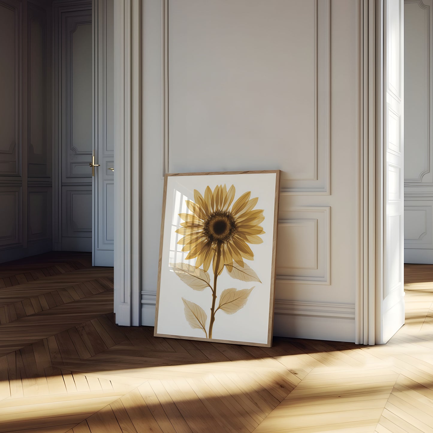 Golden Sunflower Botanical Poster