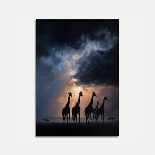 Żyrafy w Burzy Plakat