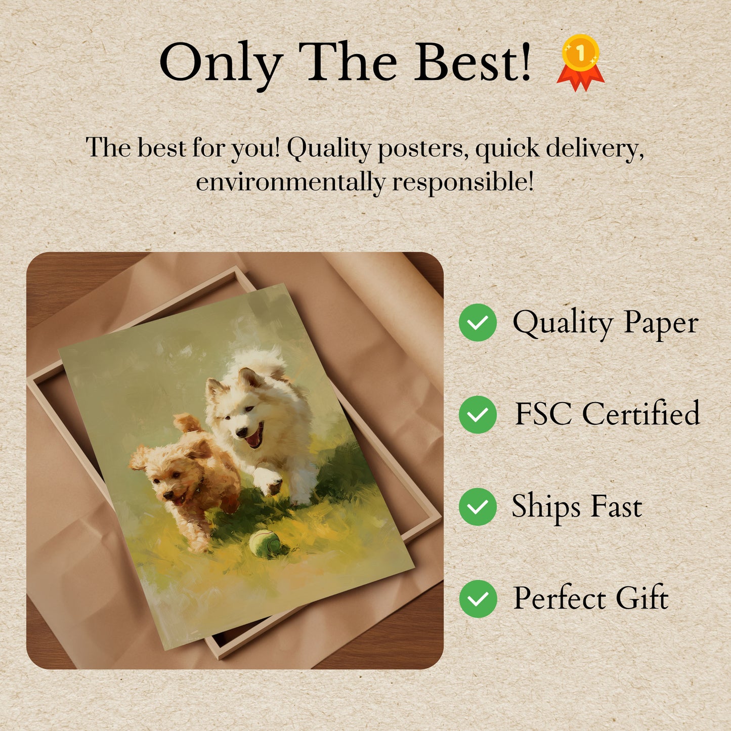 Playful Puppies Running Poster