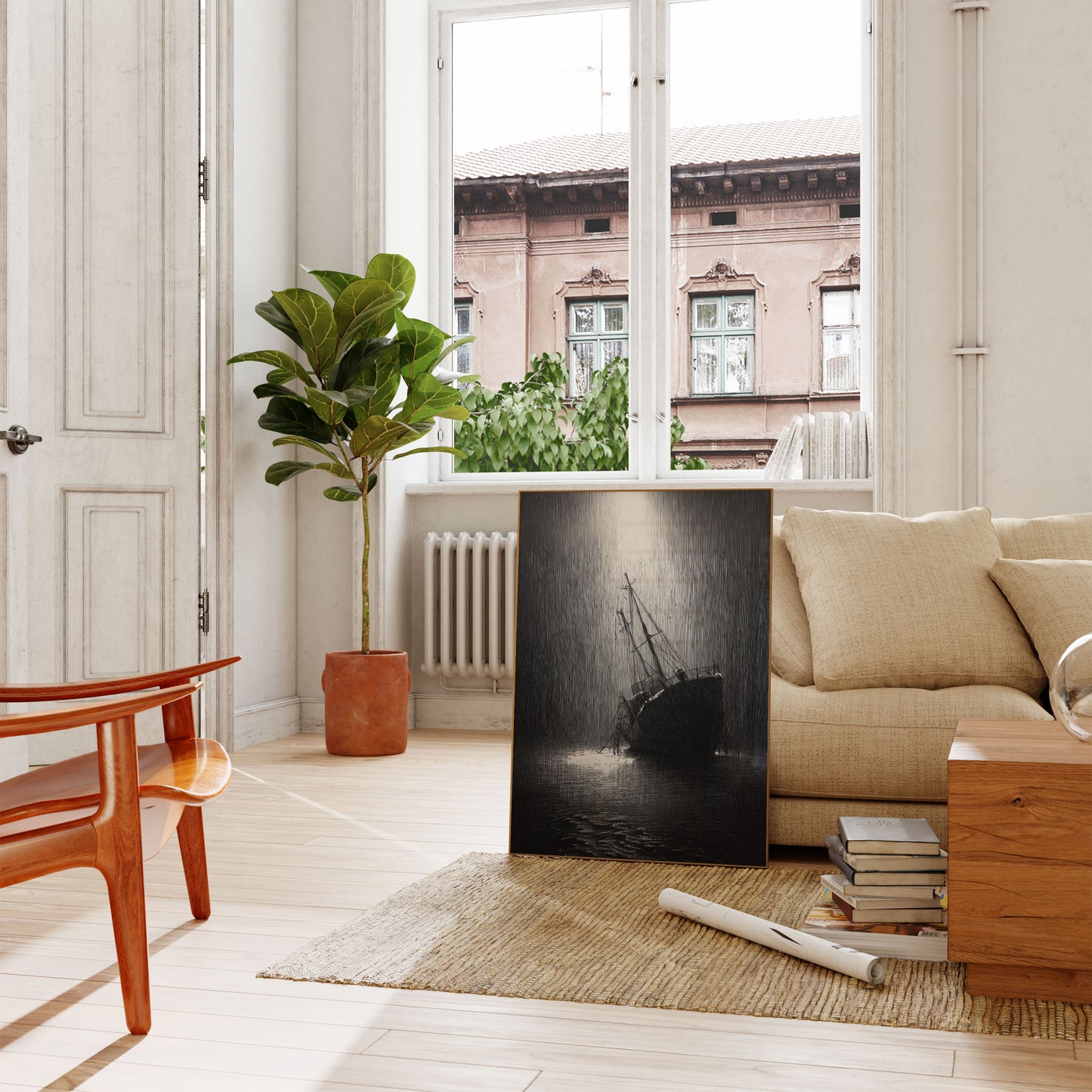 Cartaz do Navio Naufragado em Águas Tempestuosas