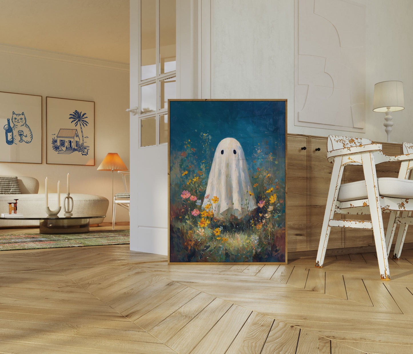 Ghostly Garden Halloween Poster