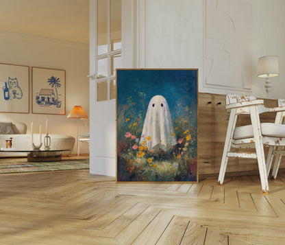 Ghostly Garden Halloween Poster