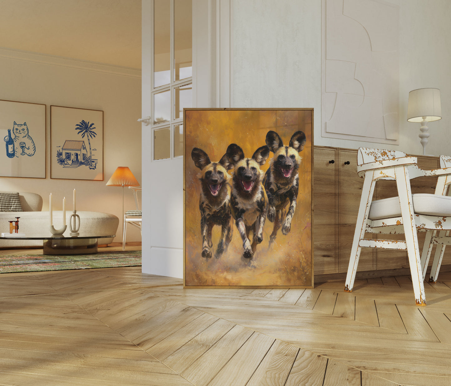 Wild Dogs Running Together Poster