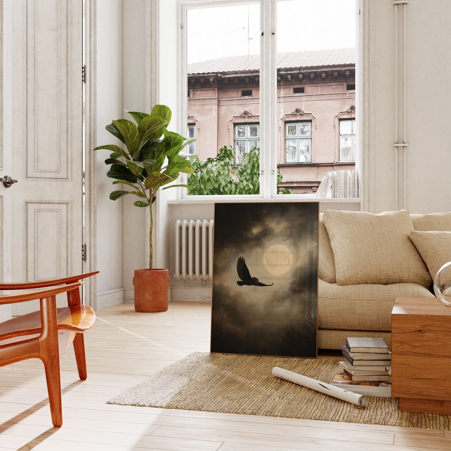 Night Owl Moon Flight Poster