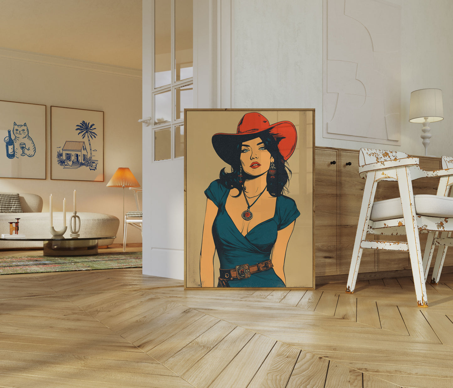 Vintage Cowgirl Western Poster