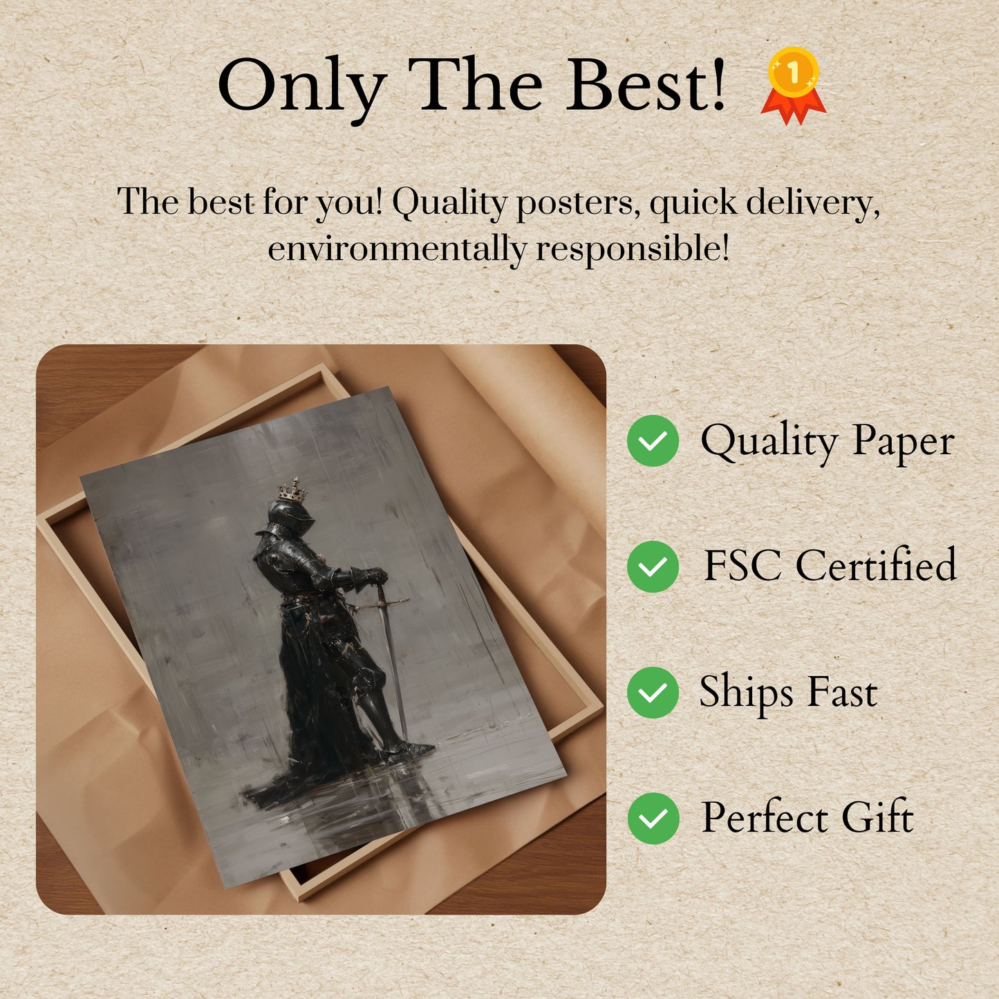 Wounded Dark Knight Medieval Poster