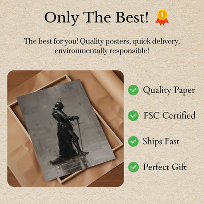 Wounded Dark Knight Medieval Poster