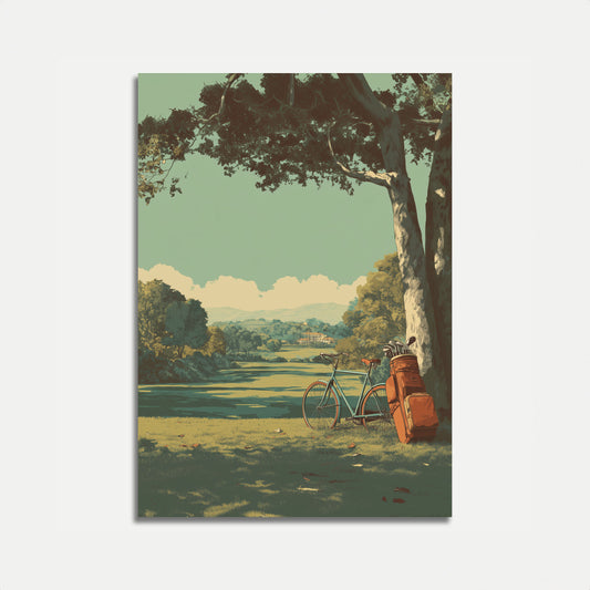 Affiche vintage de paysage de golf
