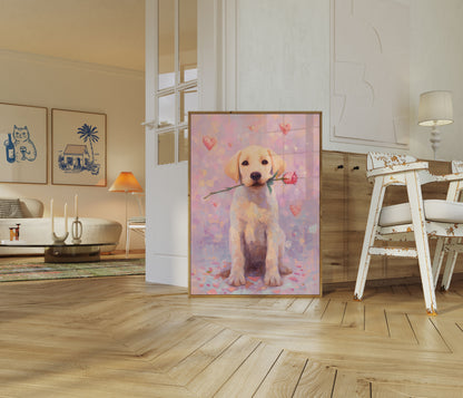Affiche romantique d'amour avec un Labrador