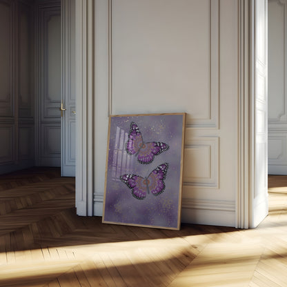 Lila Monarch Schmetterling Mandala Poster