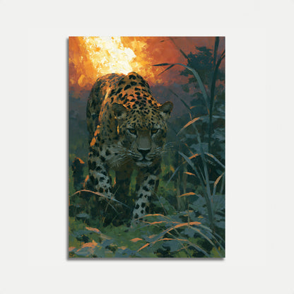 Poster: Leopard im Grasland