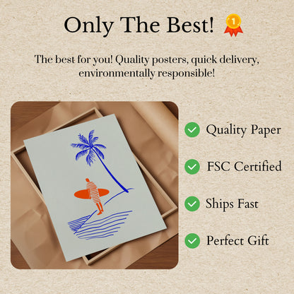 Surf Palm Paradise Poster