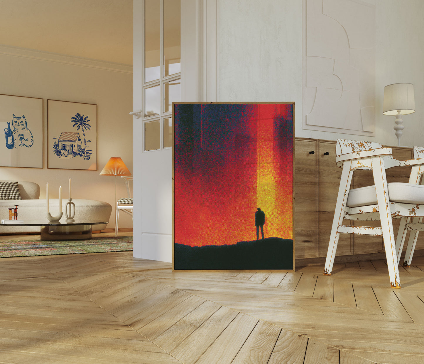 Figura Solitaria Contro Poster Inferno