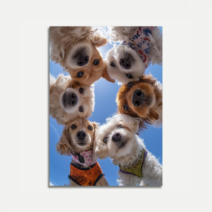 Cute Puppy Friends Sky Poster