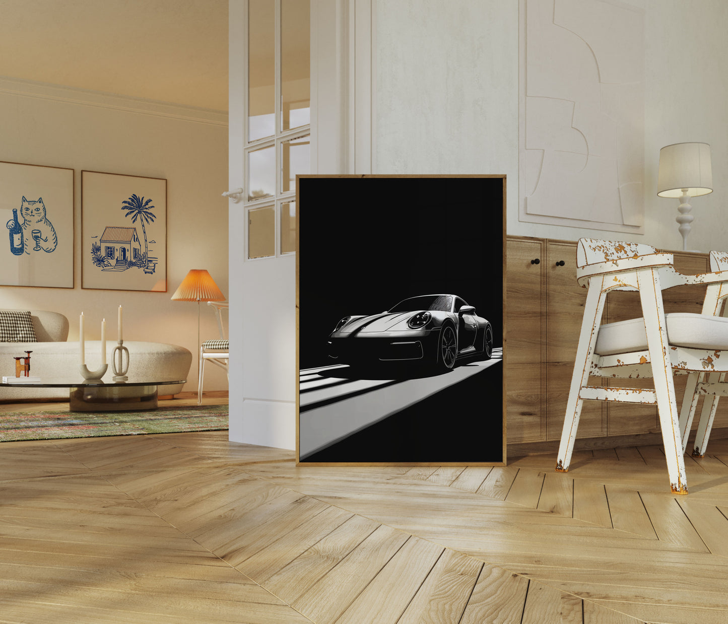 Midnight Porsche Silhouette Poster