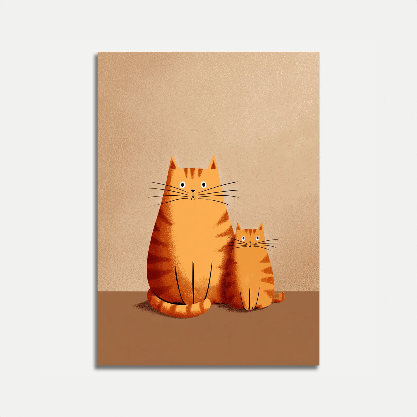 Póster de la Familia de Gatos Atigrados Naranjas