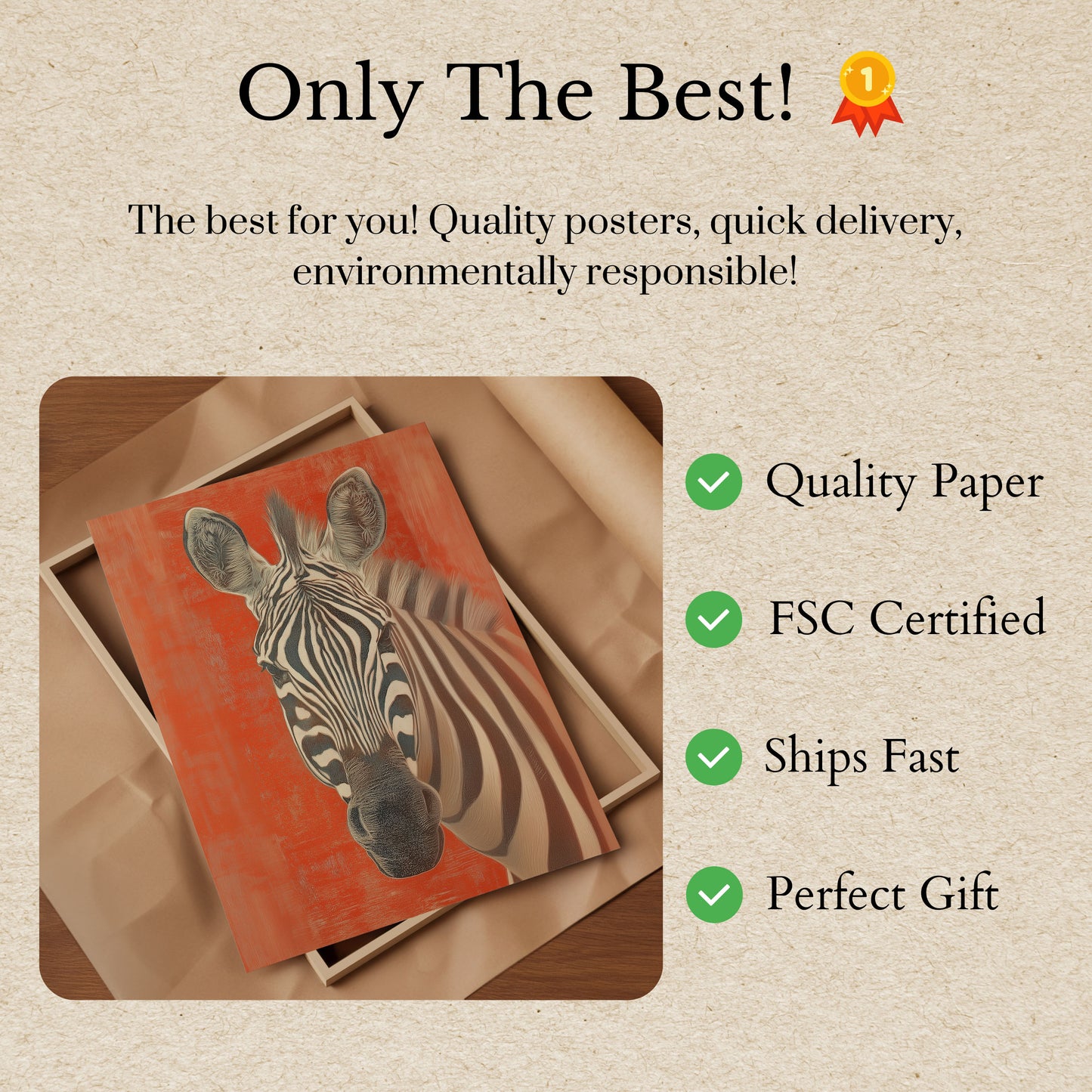 Striped Elegance Zebra Poster