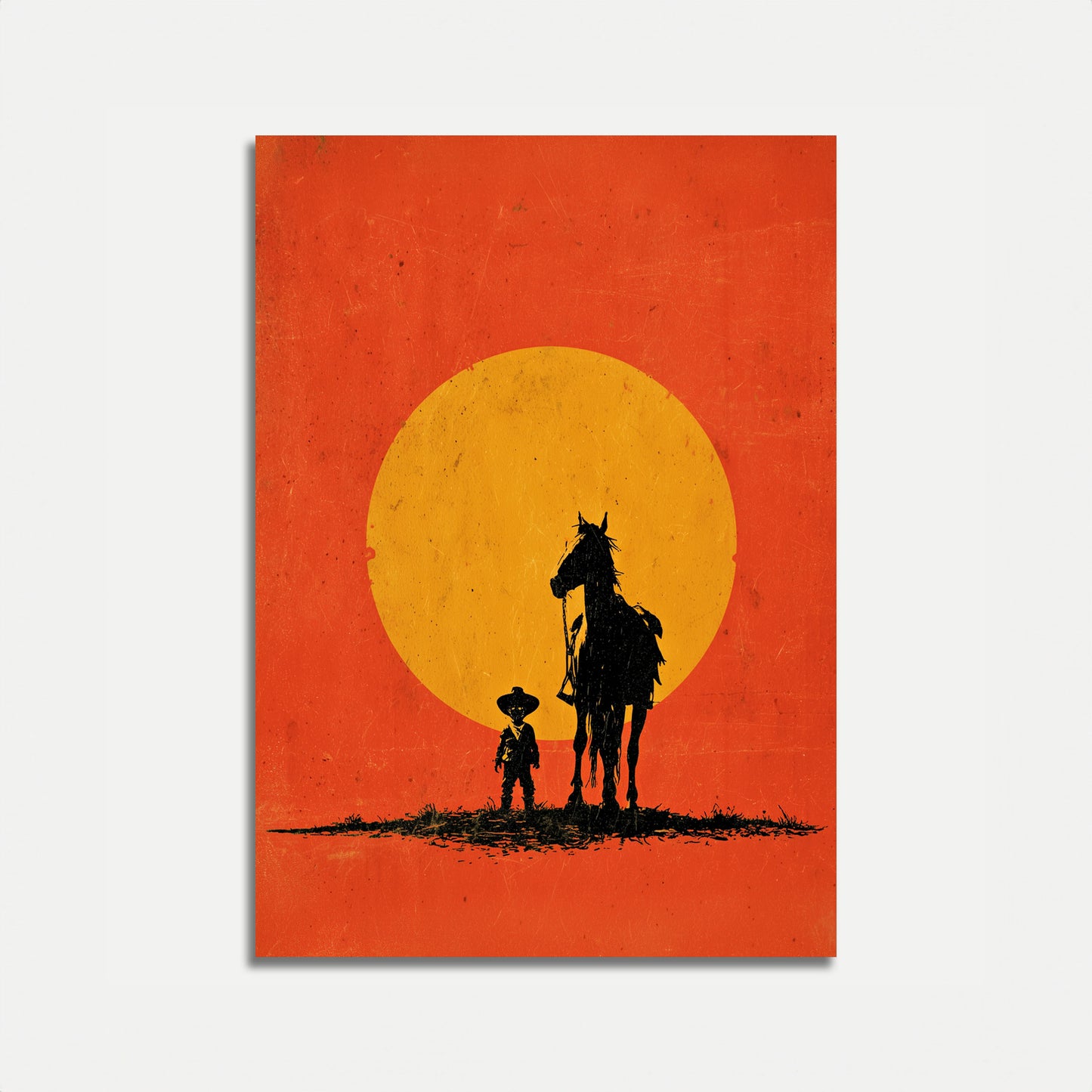 Sonnenuntergang Cowboy Silhouette Poster