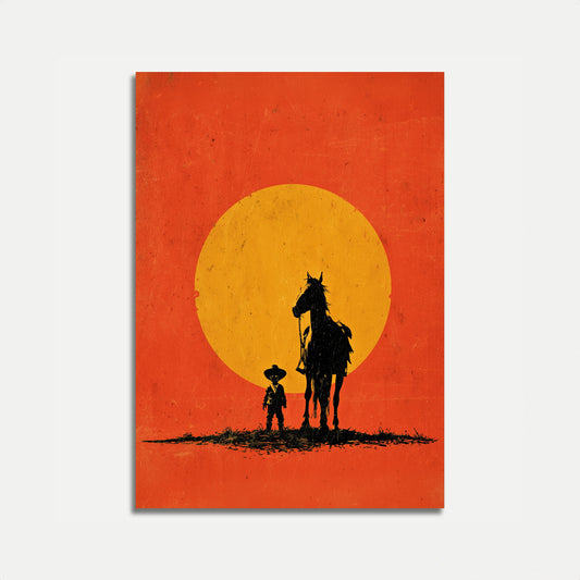 Sonnenuntergang Cowboy Silhouette Poster
