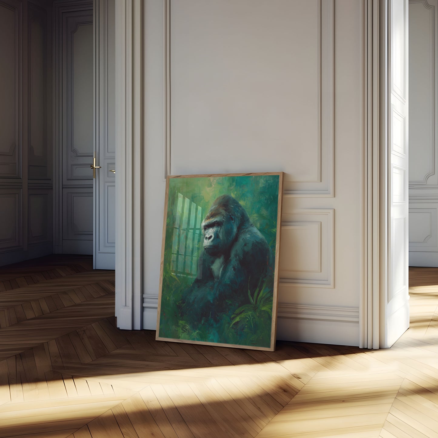 Póster de Gorila Majestuoso en Bosque Esmeralda