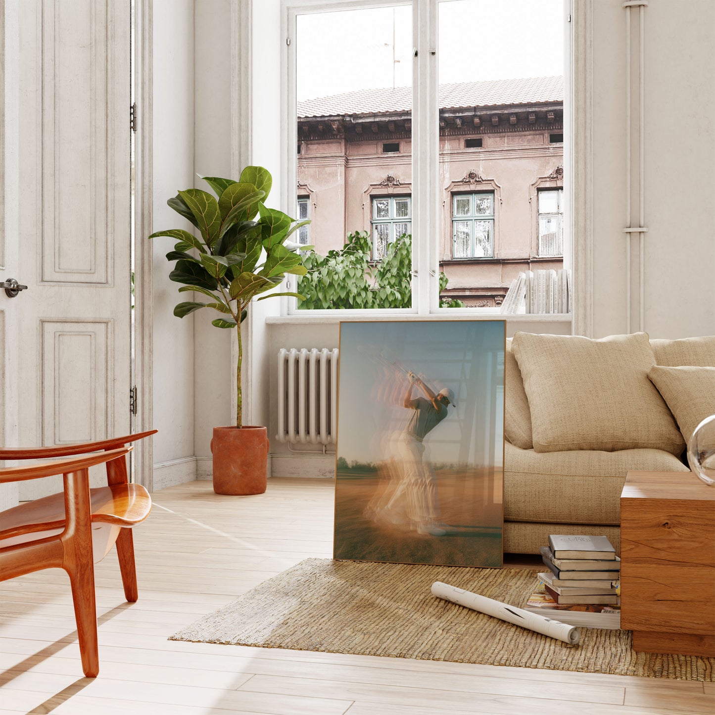 Affiche de Golf avec Flou de Mouvement de Swing
