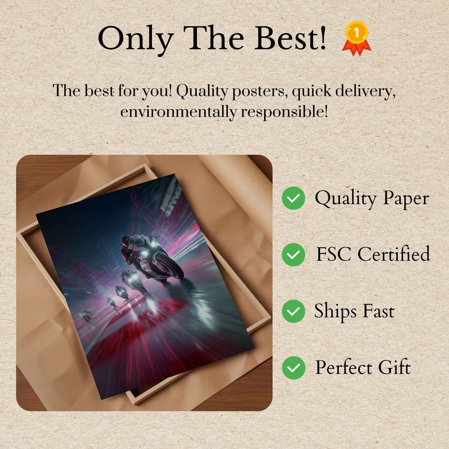 High-Speed Motorcycle Racing Poster