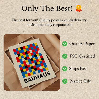 Bauhaus Geometric Color Grid Poster