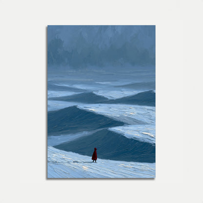 Einzelne Gestalt am Ozean Poster