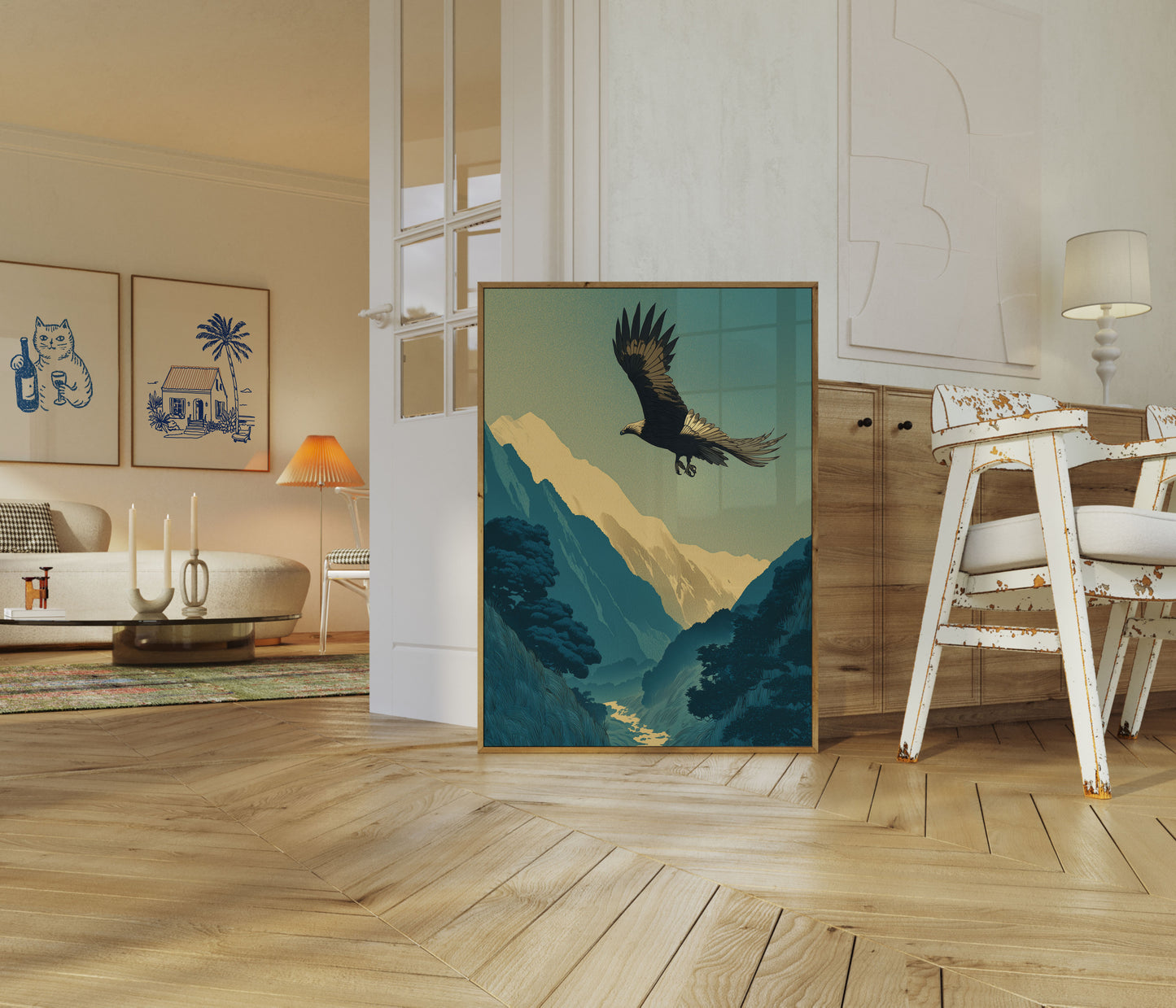 Eagle Soaring Mountain Valley Poster