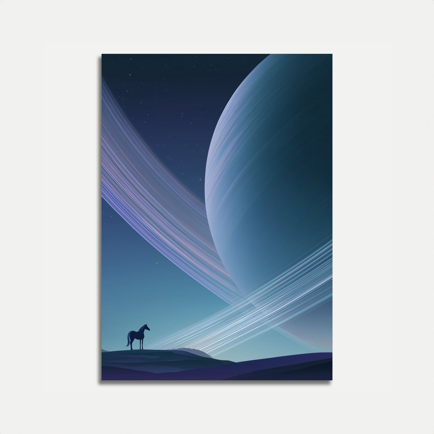 Horse Under Celestial Rings Poster