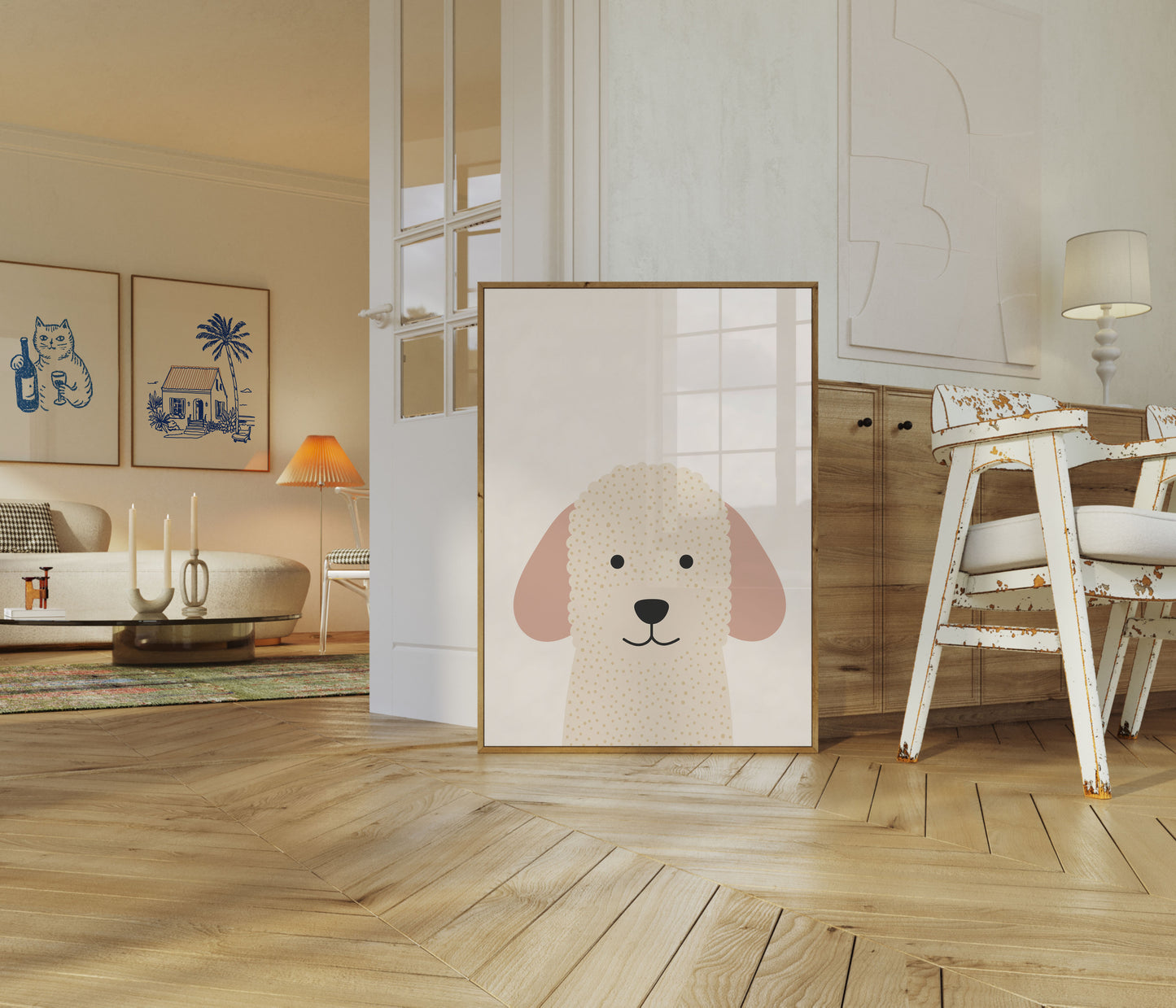 Affiche de chiot mignon à pois