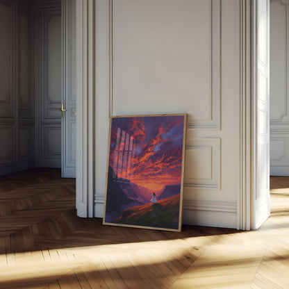 Freedom in Fiery Sunset Poster