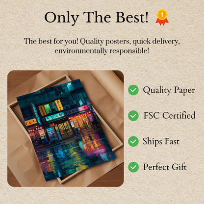 Tokyo Neon Night Cyberpunk Poster