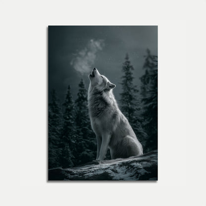 Moonlit Wolf Wilderness Poster