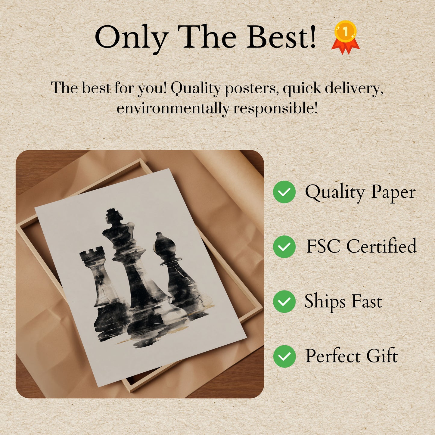 Plakát s kouřovými šachovými figurkami