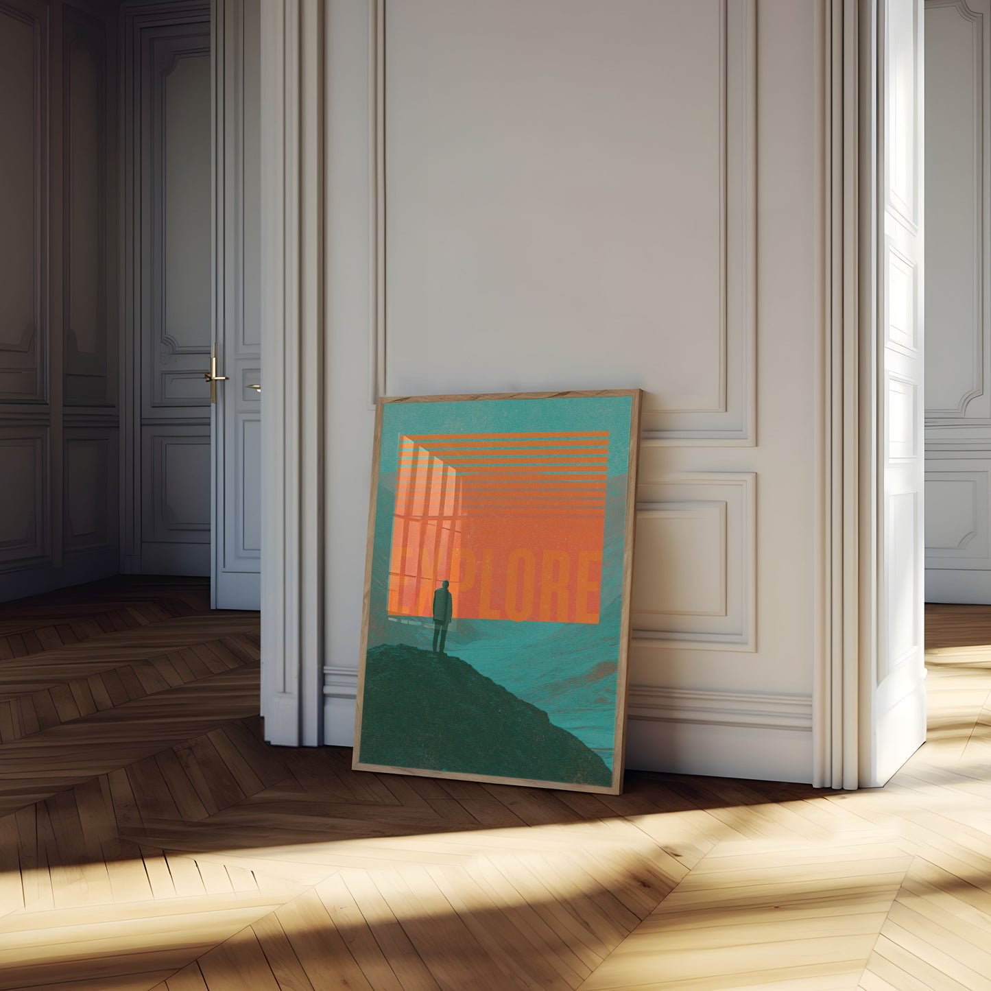 Solitärer Berg Landschaft Poster