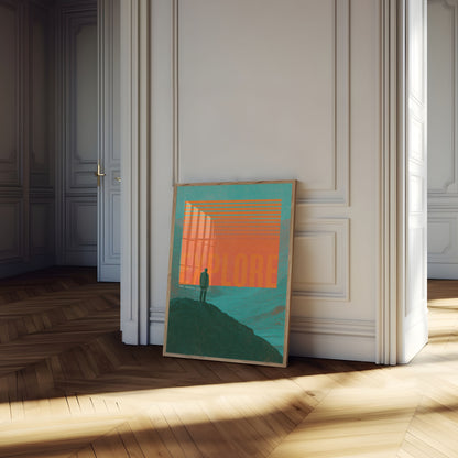 Solitärer Berg Landschaft Poster