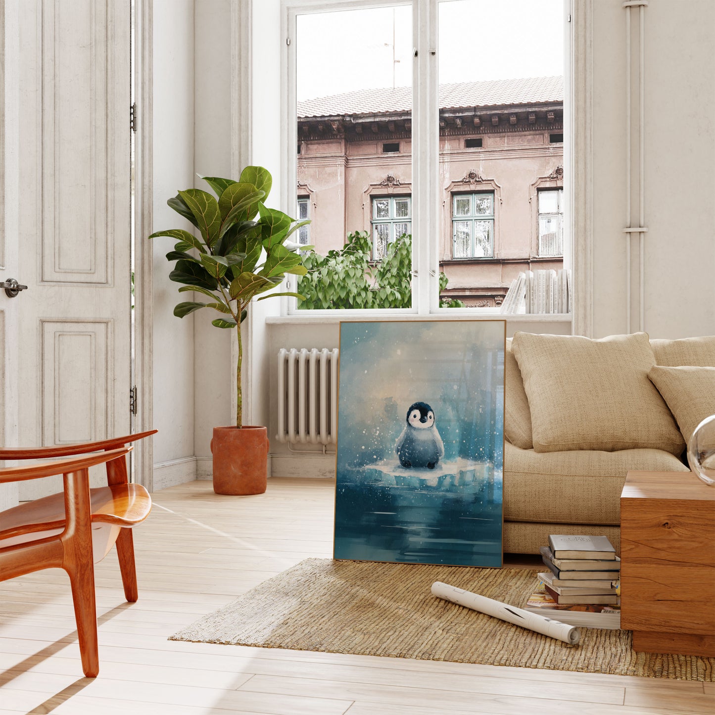 Lonely Baby Penguin Poster