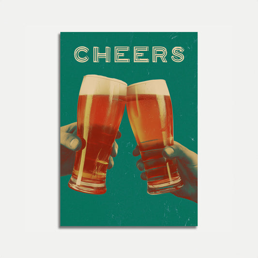 Vintage Cheers Beer Toast Poster
