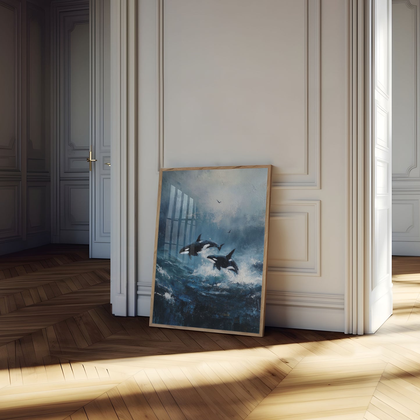 Affiche Orques Bondissant à Travers l'Océan