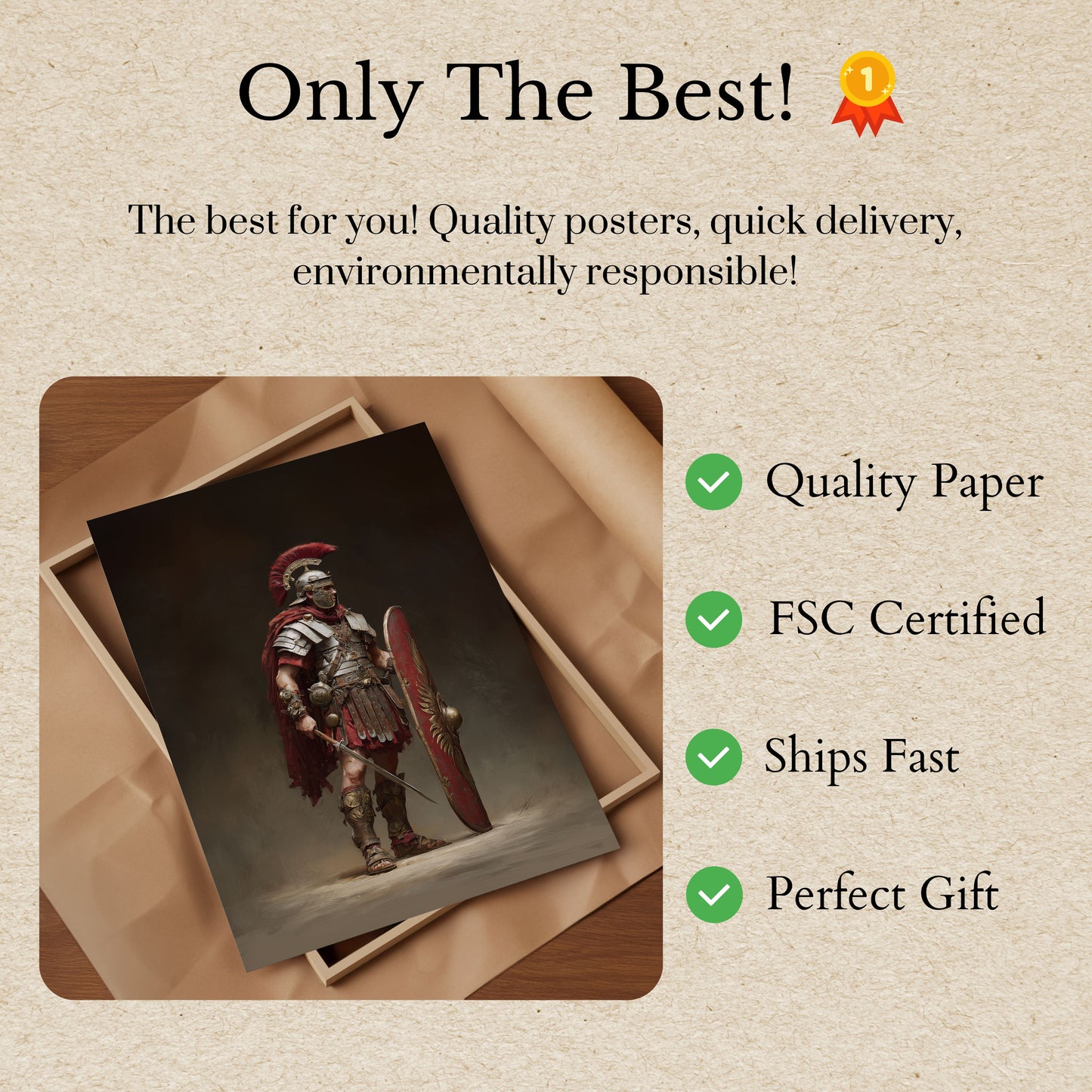 Majestic Roman Legionary Battle Poster