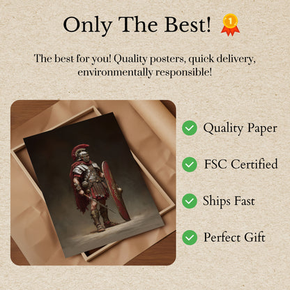 Majestic Roman Legionary Battle Poster