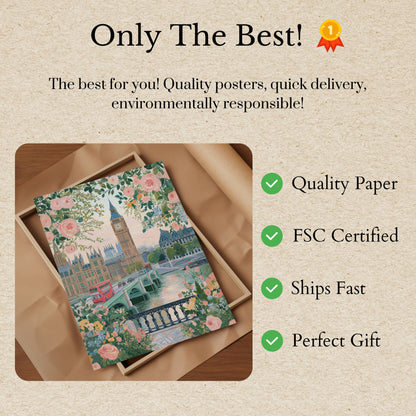 Londyński Wiosenny Plakat Ogrodu Kwiatowego