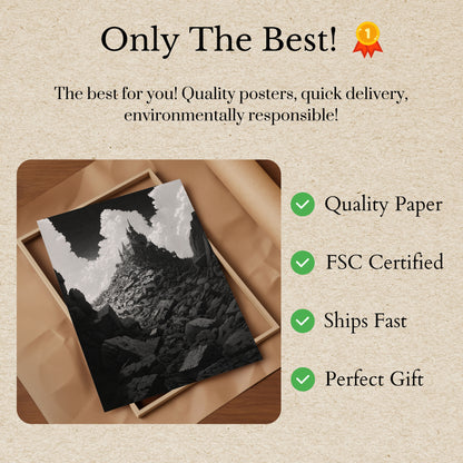 Gothic Castle Mountain Ruins Poster