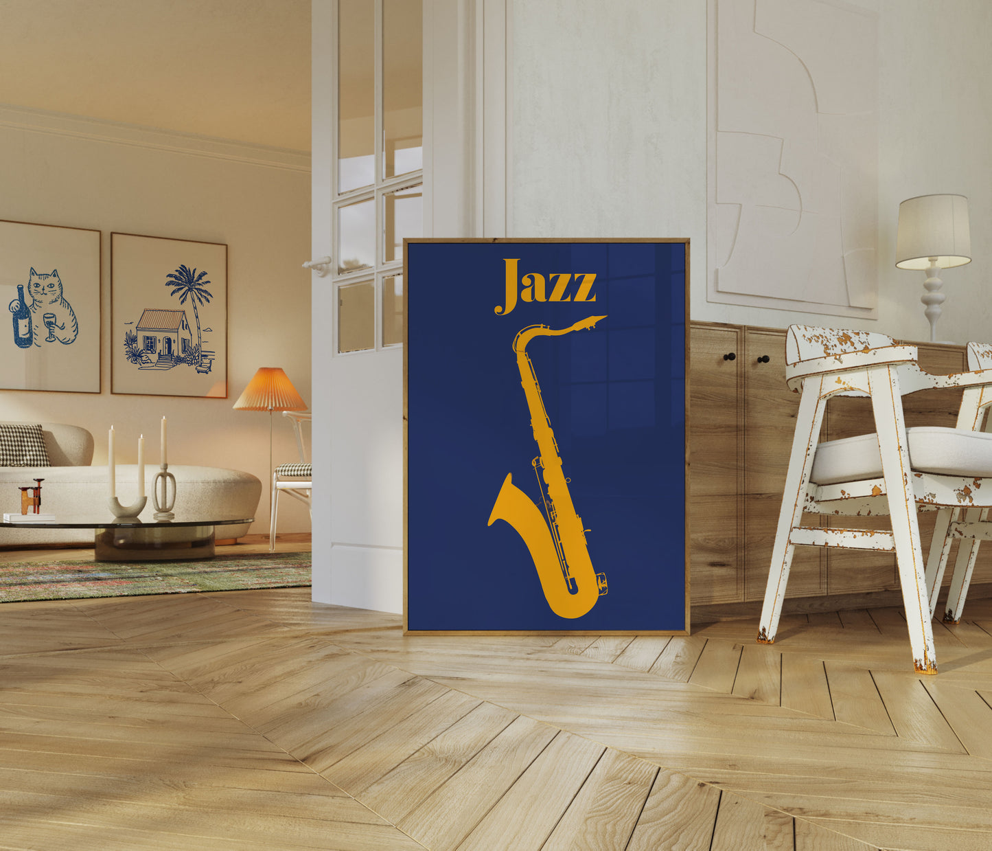 Golden Saxophone Jazz Poster