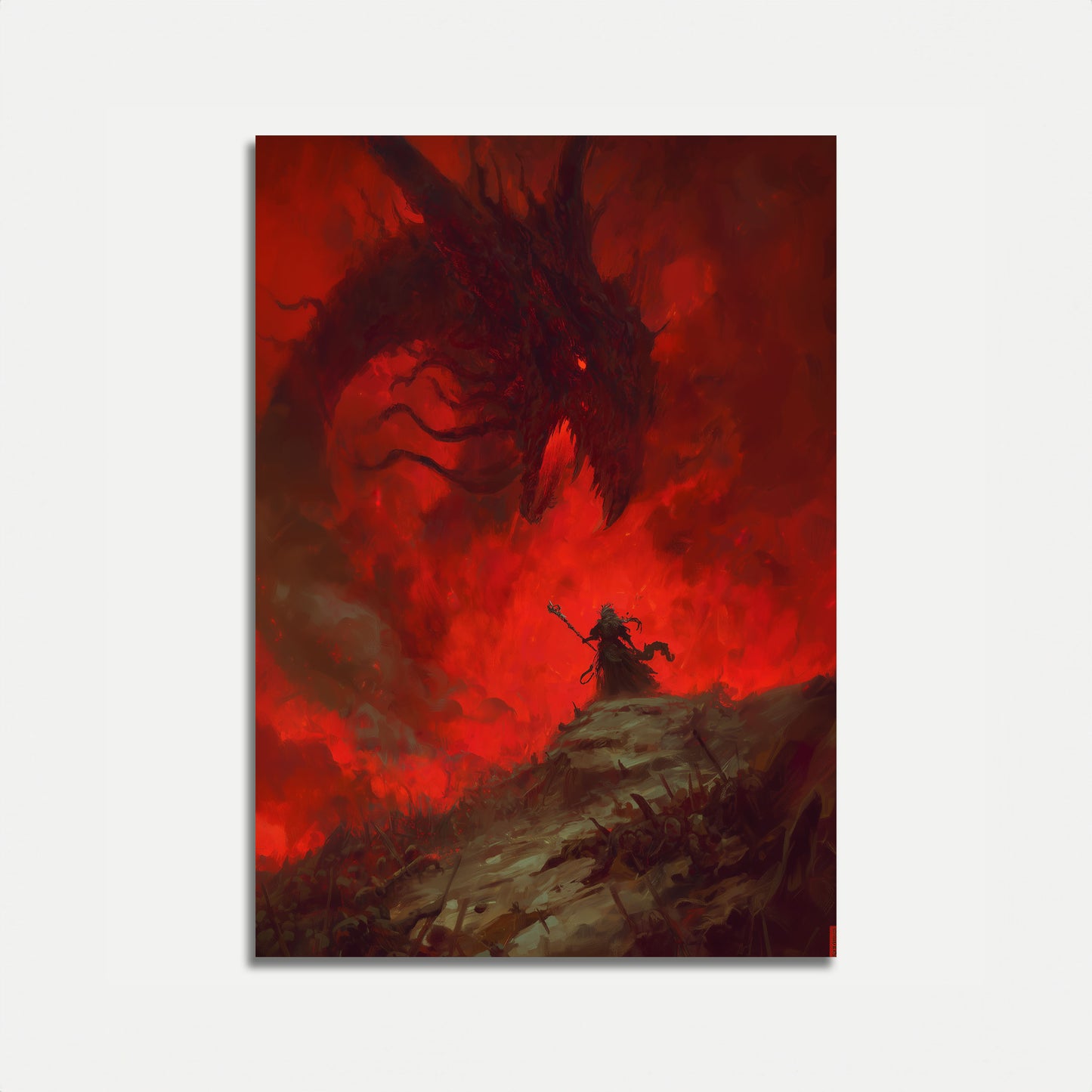 Plakat Wojownika Stawiającego Czoła Demonowi