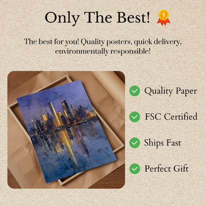 Manhattan Skyline Reflection Poster