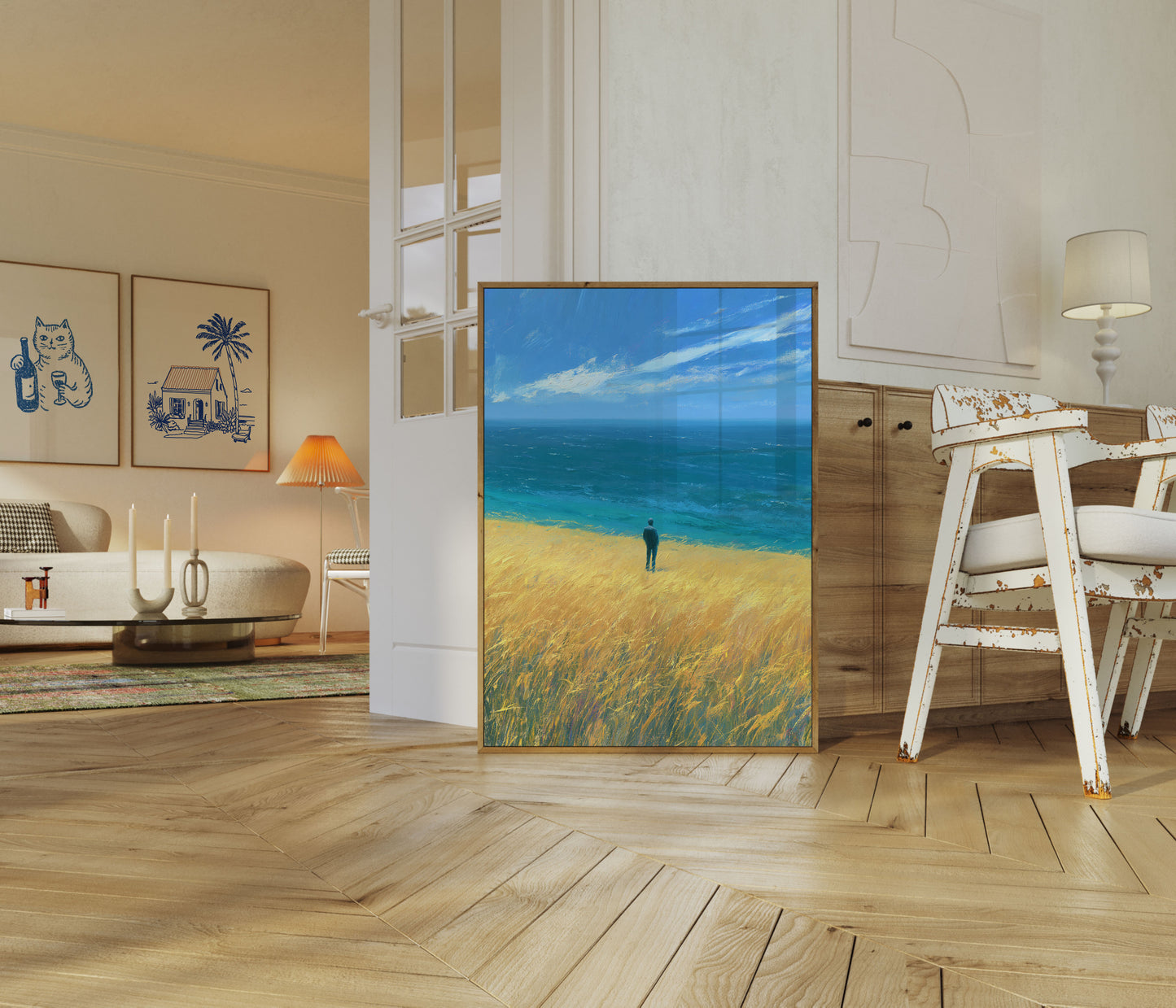 Affiche Figure Solitaire Champ Doré