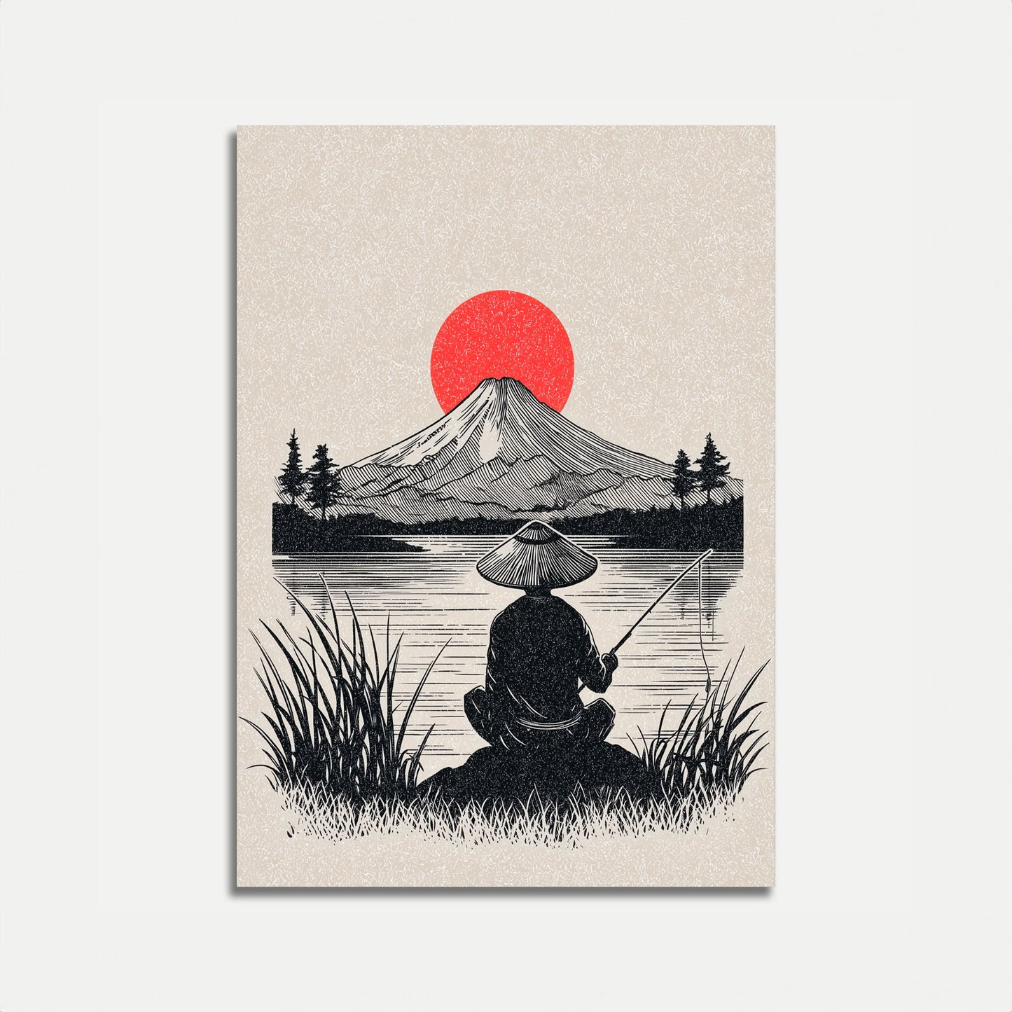 Fiskerman ved Mount Fuji plakat